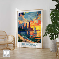 Lake Michigan Travel Poster-This Art World