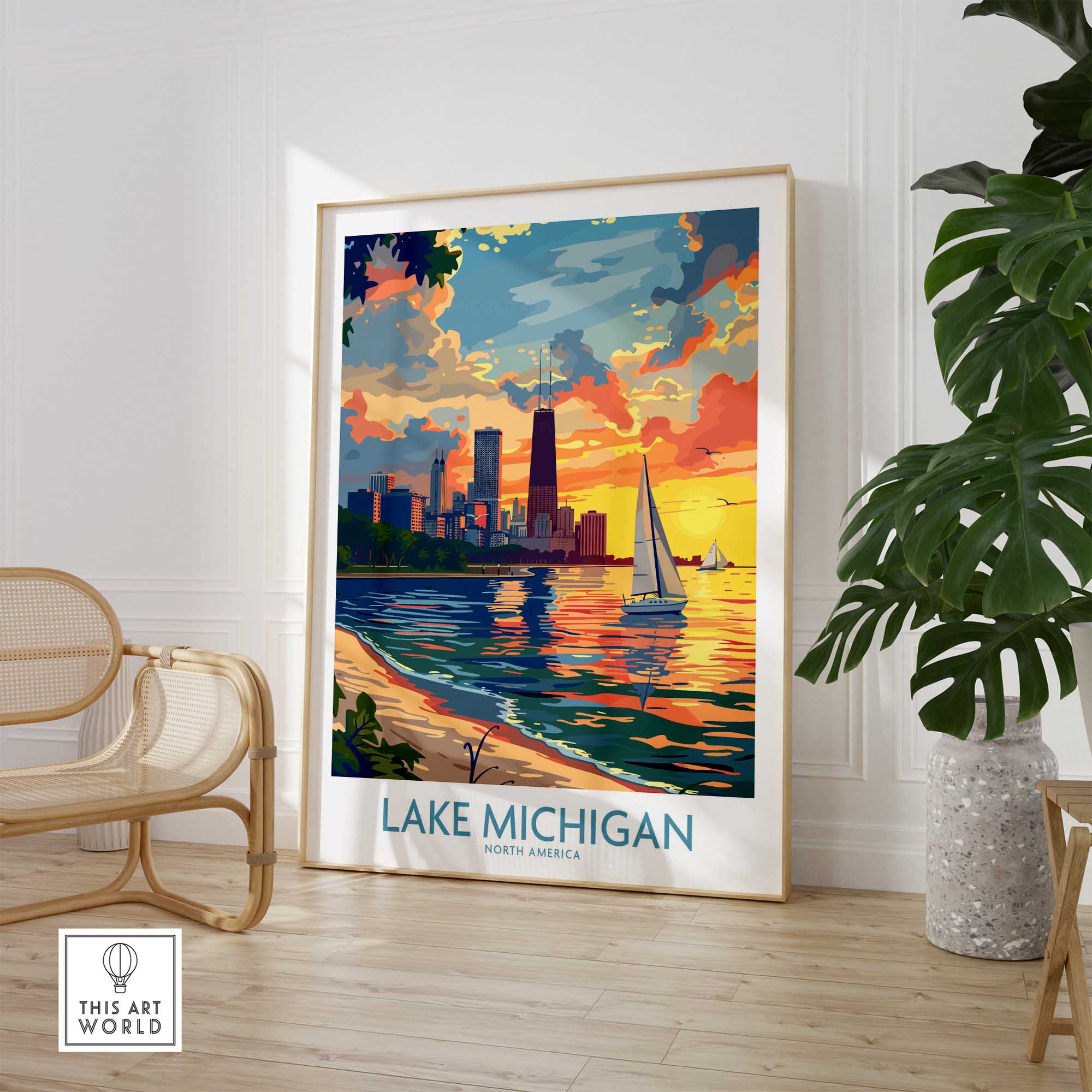Lake Michigan Travel Poster-This Art World