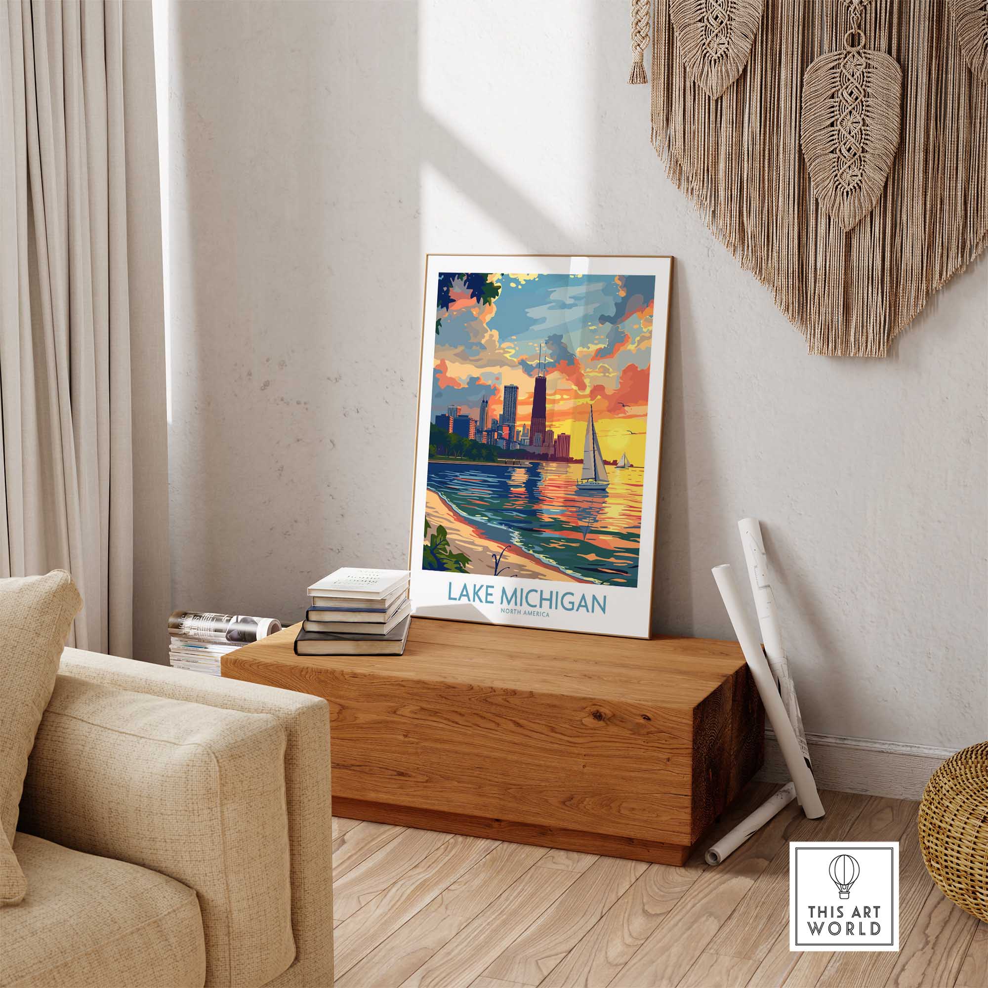 Lake Michigan Travel Poster-This Art World