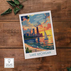 Lake Michigan Travel Poster-This Art World
