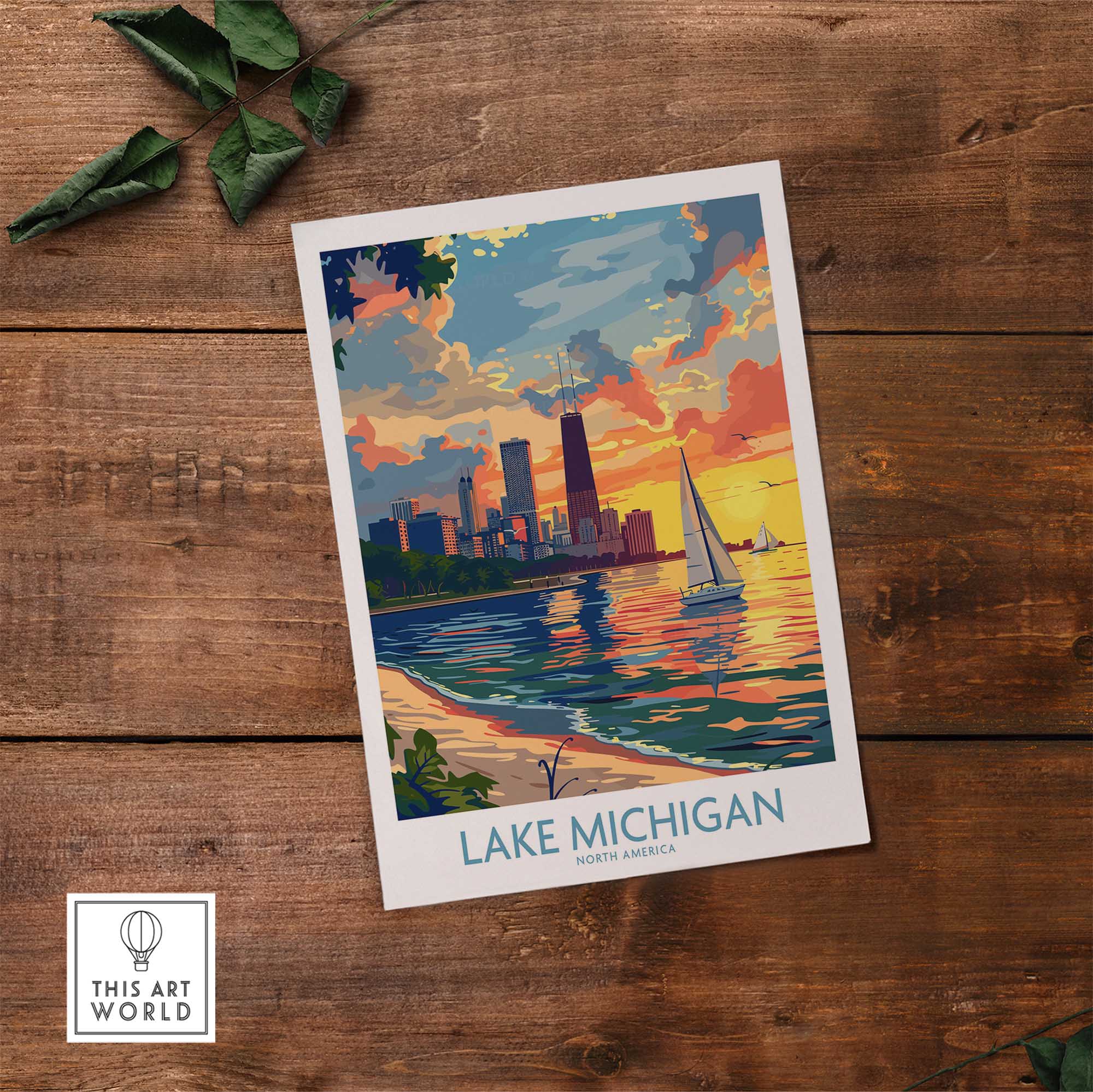 Lake Michigan Travel Poster-This Art World