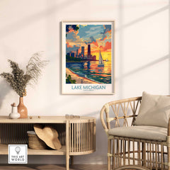 Lake Michigan Travel Poster-This Art World