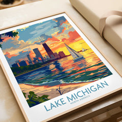 Lake Michigan Travel Poster-This Art World
