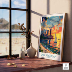 Lake Michigan Travel Poster-This Art World