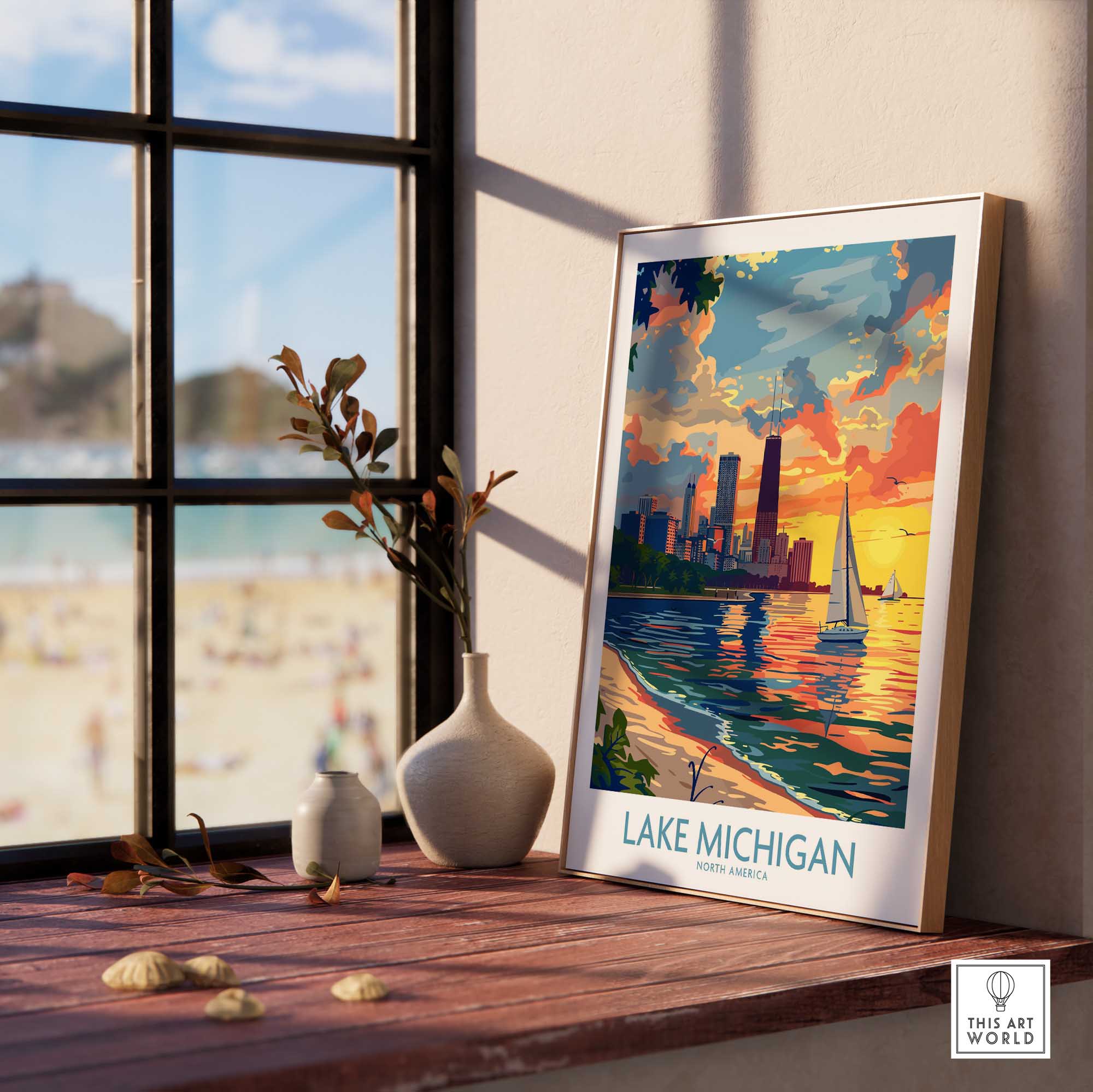 Lake Michigan Travel Poster-This Art World