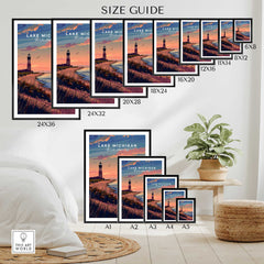 Lake Michigan Travel Poster Great Lakes-This Art World