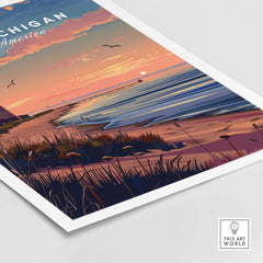 Lake Michigan Travel Poster Great Lakes-This Art World