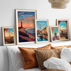 Lake Michigan Travel Poster Great Lakes-This Art World