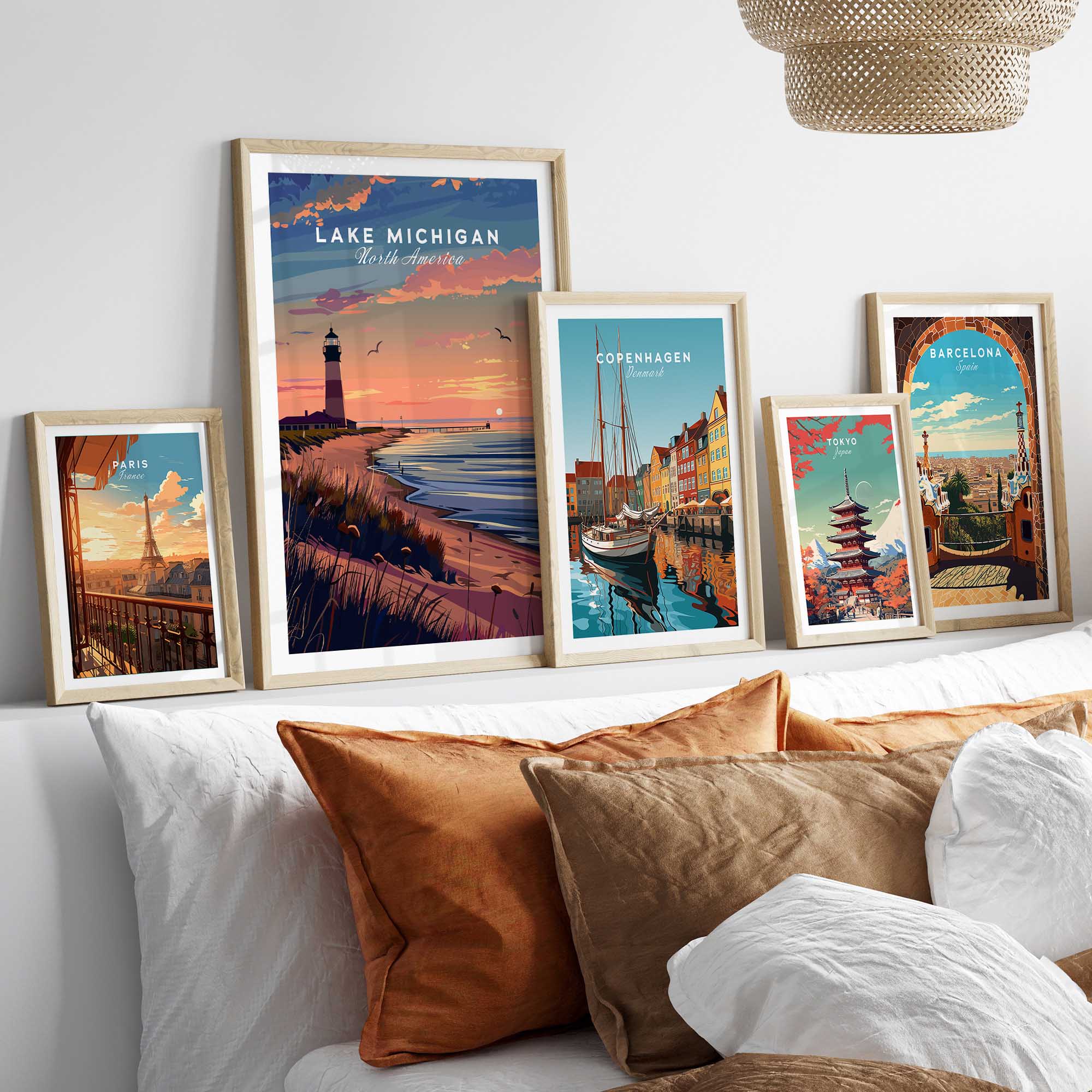 Lake Michigan Travel Poster Great Lakes-This Art World