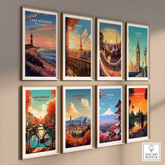 Lake Michigan Travel Poster Great Lakes-This Art World