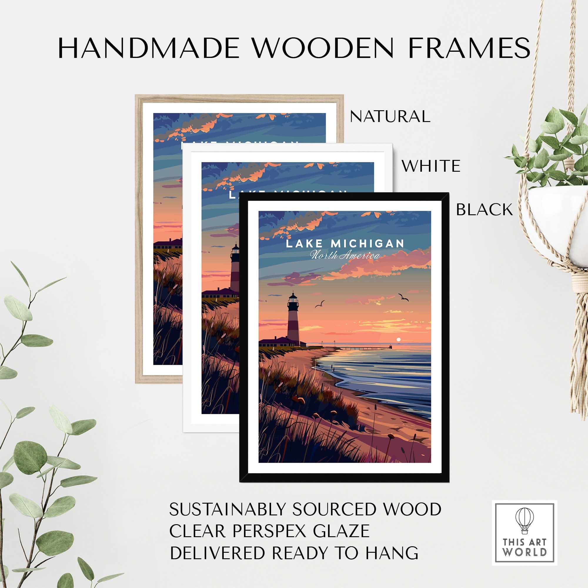 Lake Michigan Travel Poster Great Lakes-This Art World