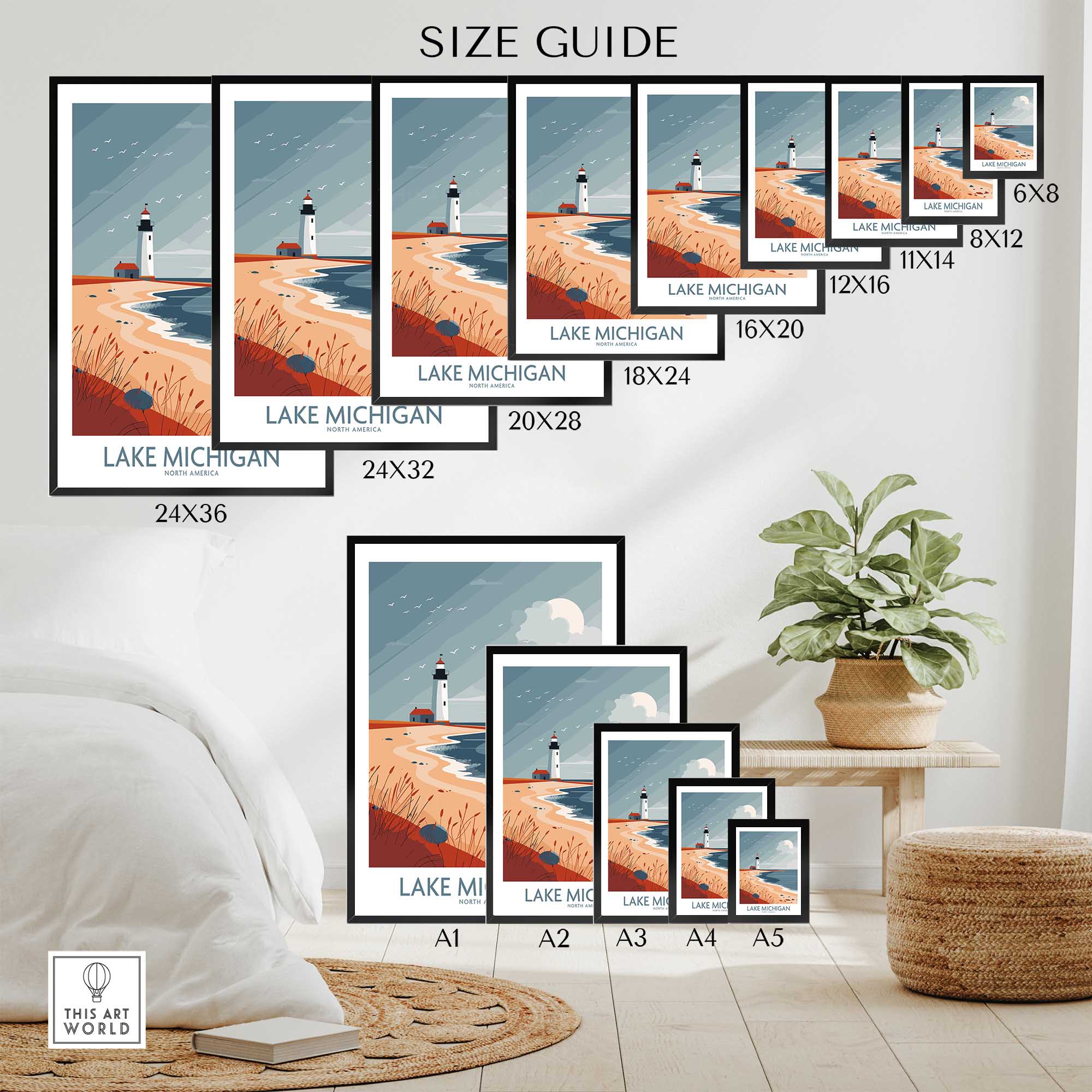 Lake Michigan Travel Print-This Art World
