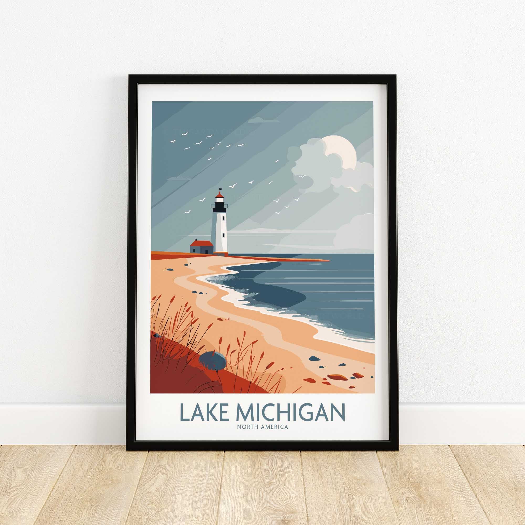 Lake Michigan Travel Print-This Art World