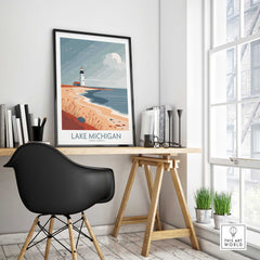 Lake Michigan Travel Print-This Art World
