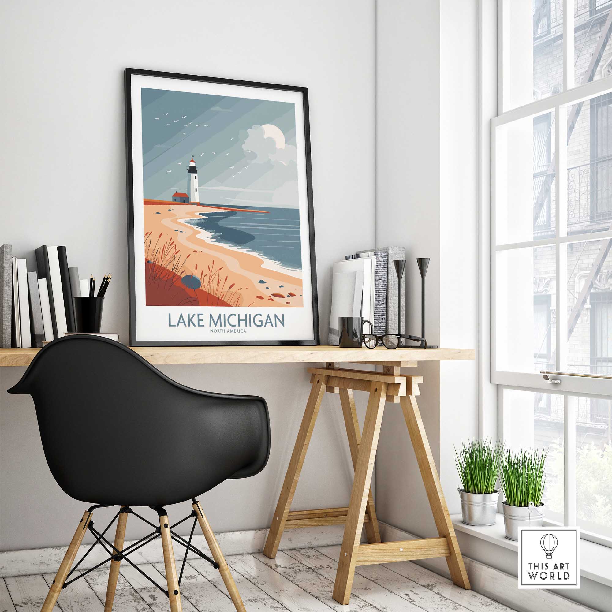 Lake Michigan Travel Print-This Art World