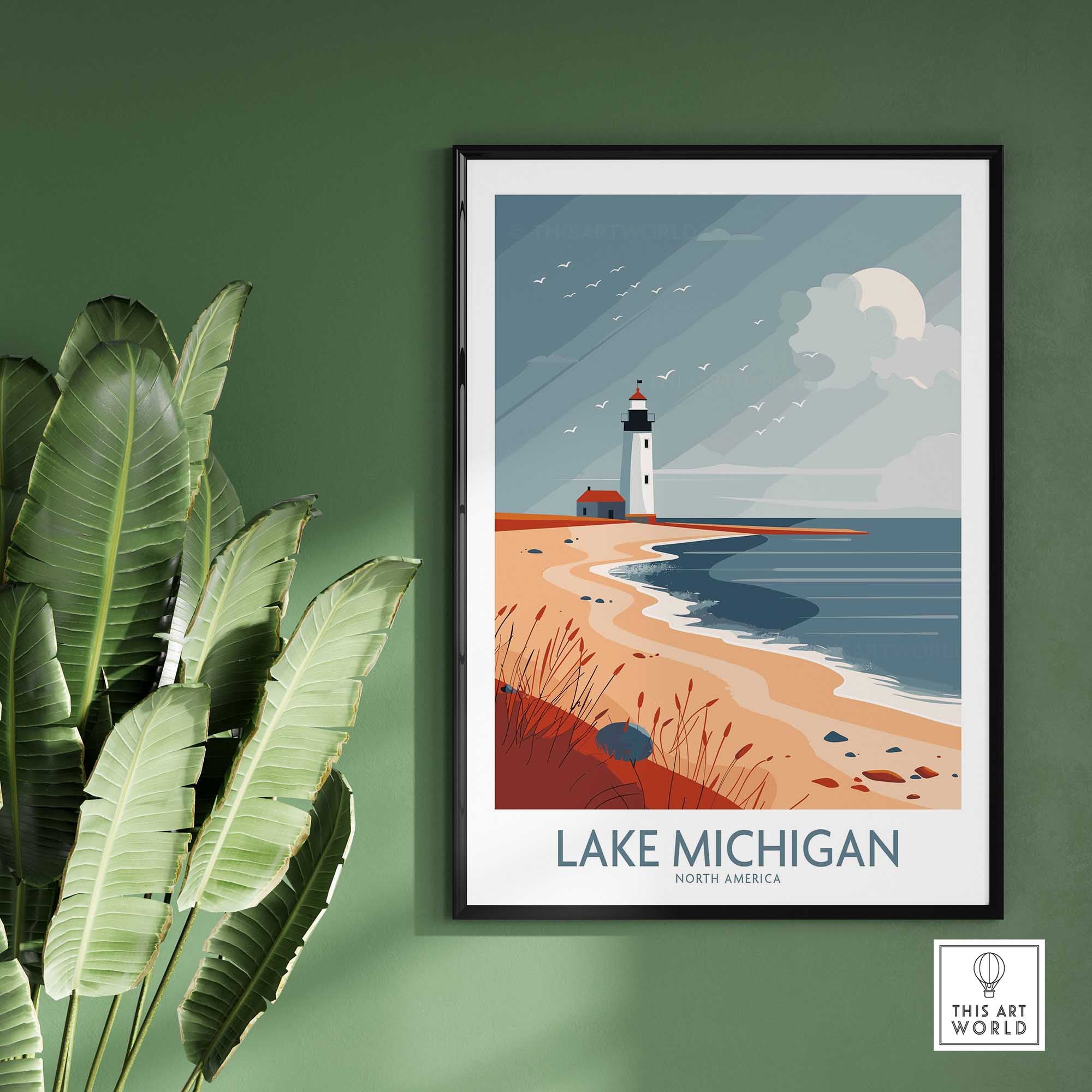 Lake Michigan Travel Print-This Art World