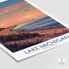 Lake Michigan Travel Print Great Lakes-This Art World