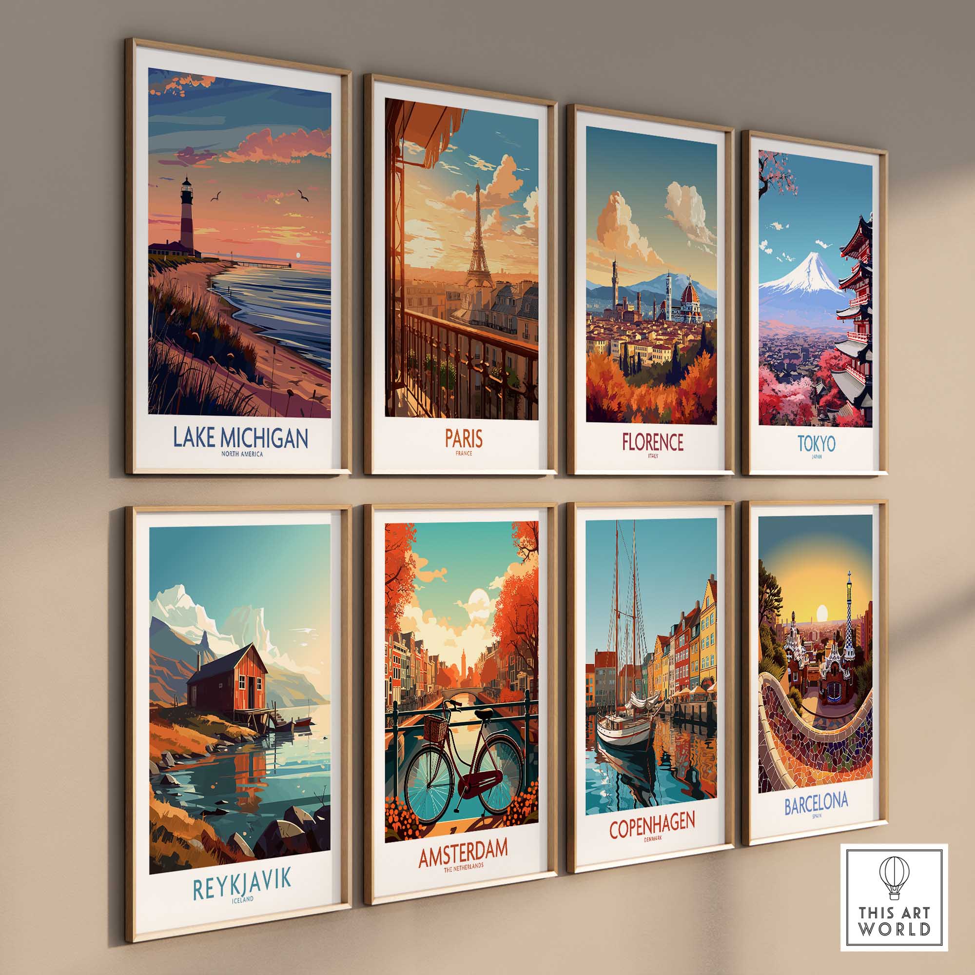 Lake Michigan Travel Print Great Lakes-This Art World