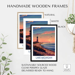 Lake Michigan Travel Print Great Lakes-This Art World