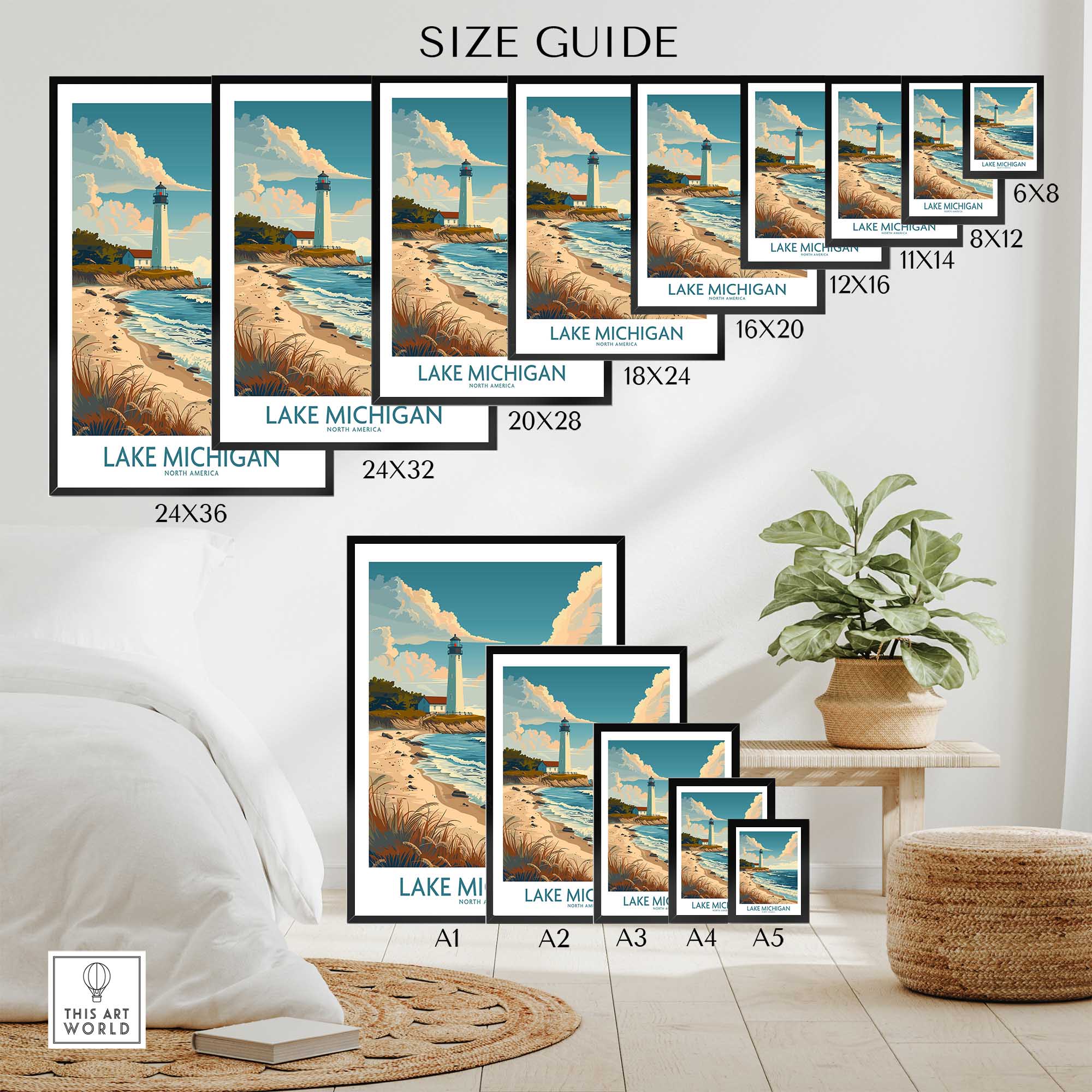 Lake Michigan Wall Art Print-This Art World