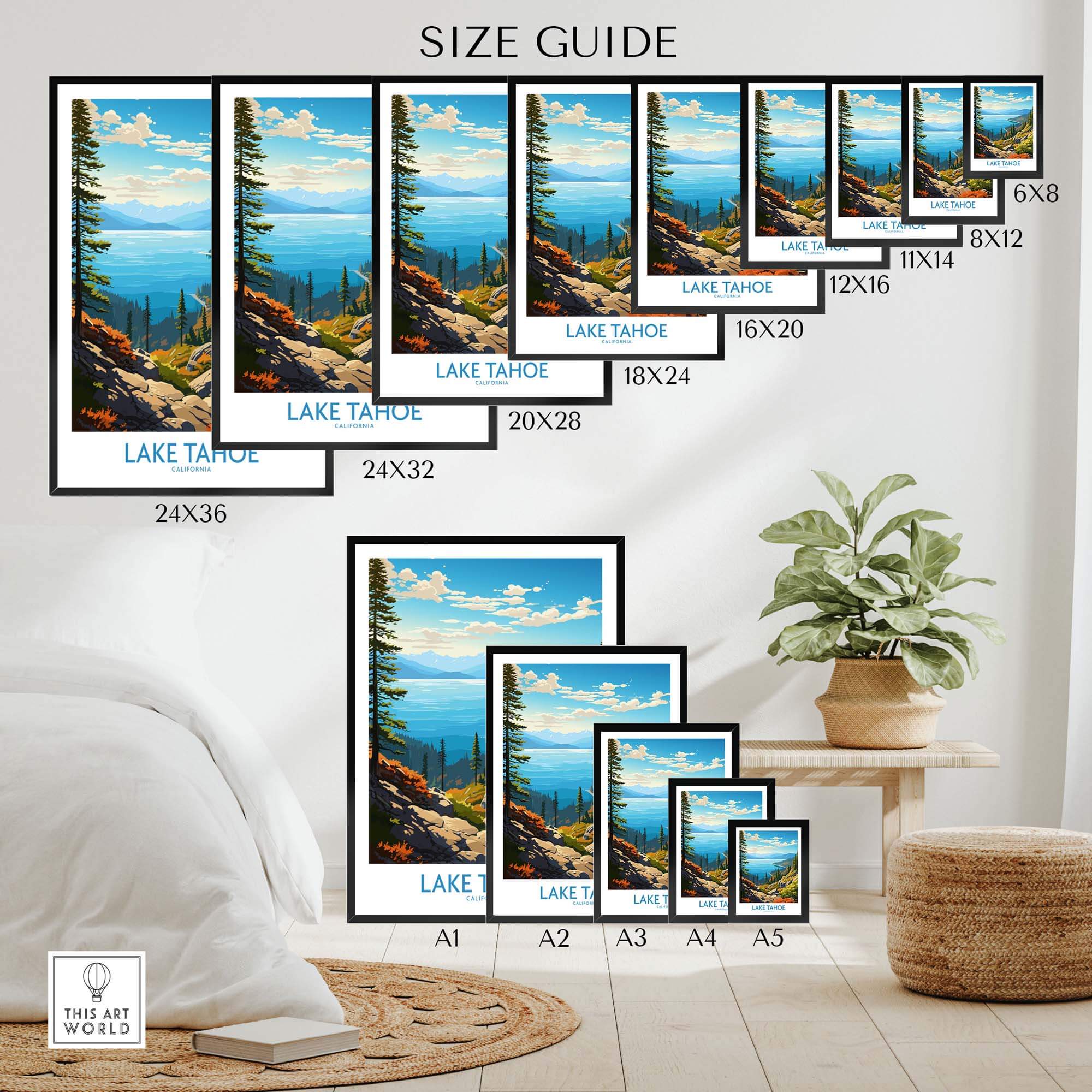 Lake Tahoe Art Print part of our best collection or travel posters and prints - This Art World