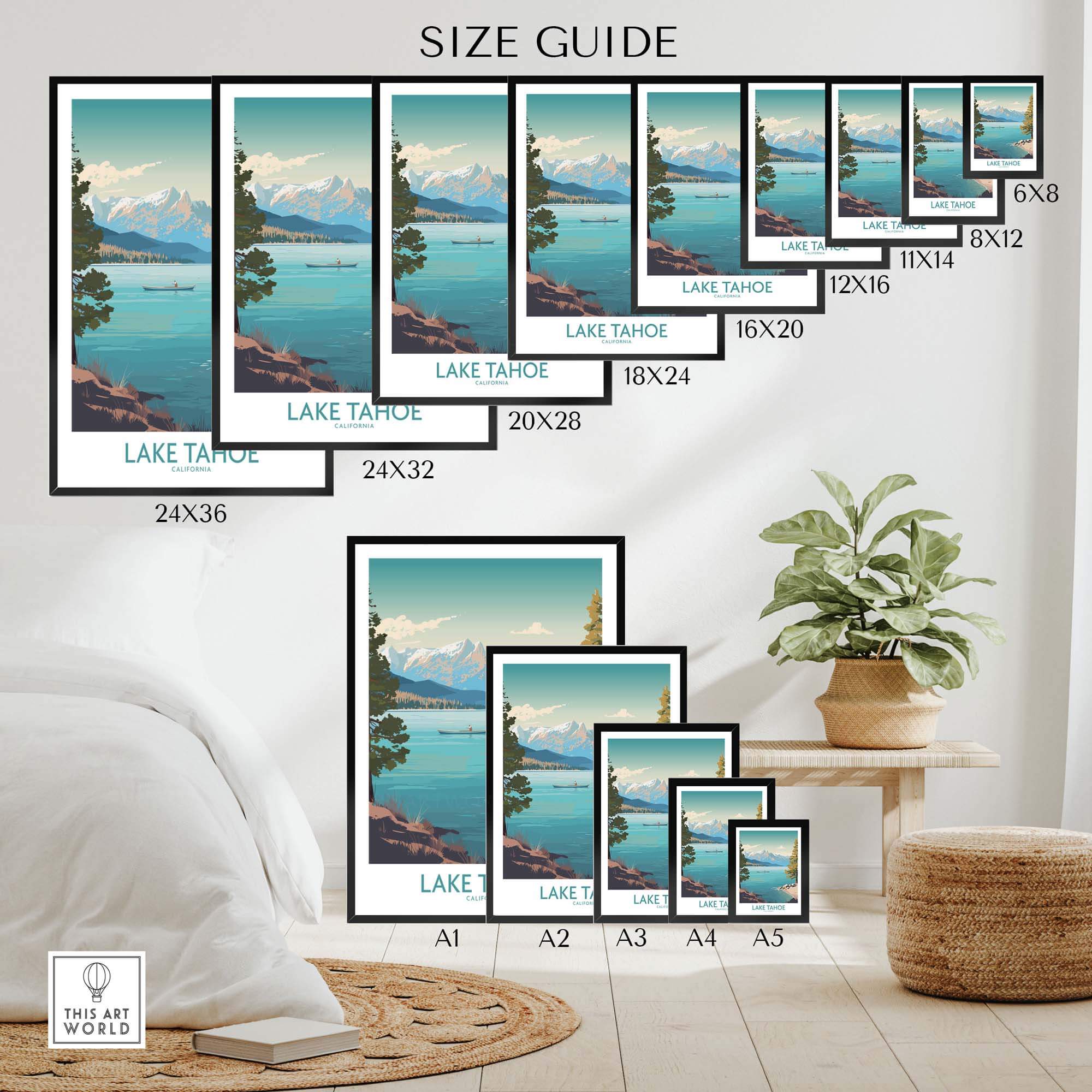 Lake Tahoe Wall Art part of our best collection or travel posters and prints - This Art World