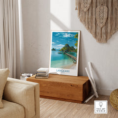 Langkawi Malaysia Art Print | Island Travel Poster showcasing vibrant tropical scene in a stylish interior.