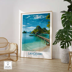 Langkawi Malaysia Art Print | Island Travel Poster showcasing tropical landscapes and serene waters.
