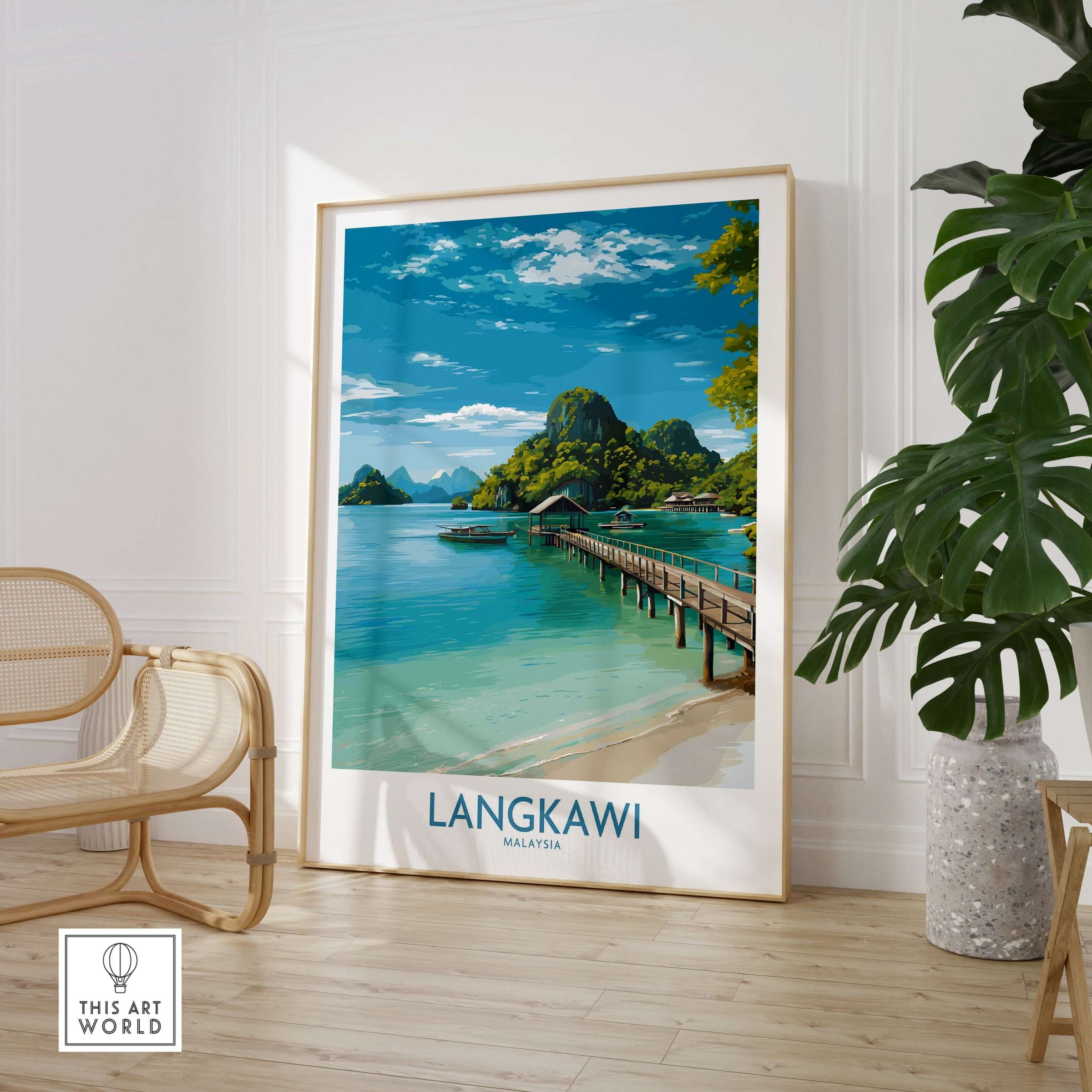 Langkawi Malaysia Art Print | Island Travel Poster showcasing tropical landscapes and serene waters.