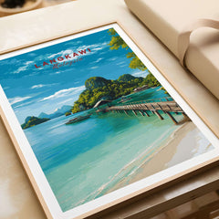 Langkawi Print | Malaysian Coastal Wall Art showcasing serene beach and tropical landscape.