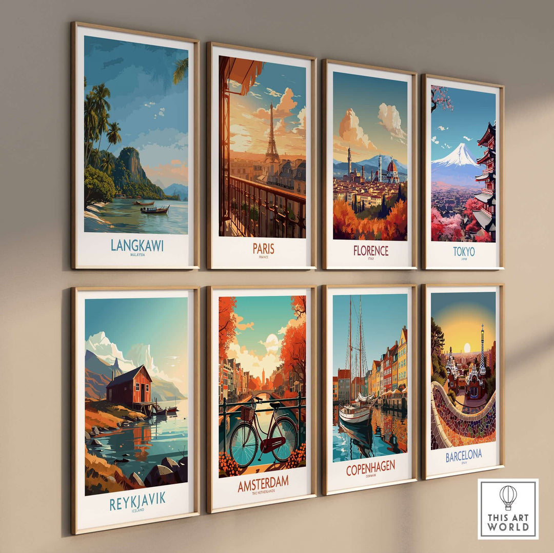 Langkawi Malaysia Tropical Beach Art Print | Longtail Boat Island Poster art print collection featuring iconic destinations.