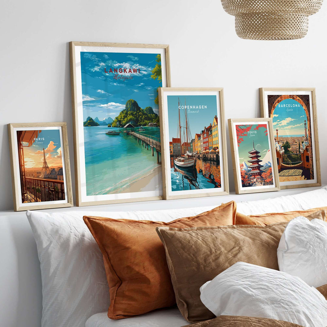 Langkawi Print | Malaysian Coastal Wall Art displayed in a cozy living room setting.
