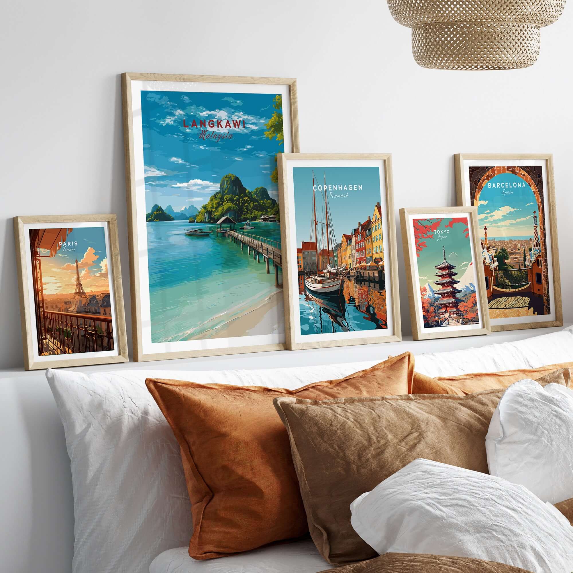 Langkawi Print | Malaysian Coastal Wall Art showcased in framed prints on a stylish living room display.