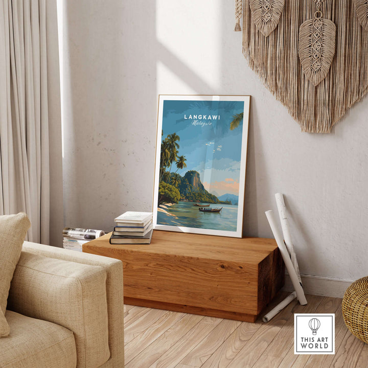 Langkawi Print | Southeast Asia Wall Decor showcasing stunning landscapes and tranquil coastal views in a stylish interior.