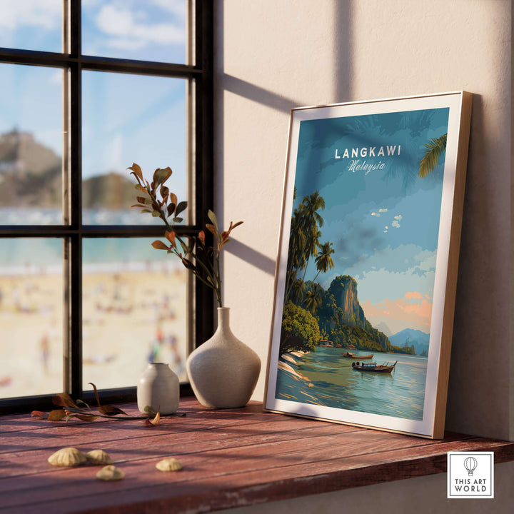 Langkawi Print | Southeast Asia Wall Decor featuring a tropical landscape and serene coastal views.