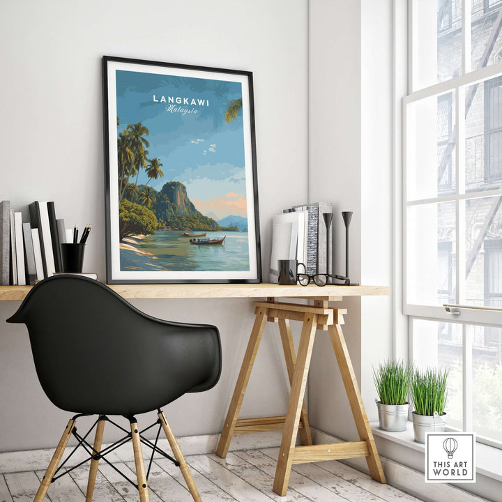 Langkawi Print | Southeast Asia Wall Decor showcased in a stylish modern interior with tropical landscapes.