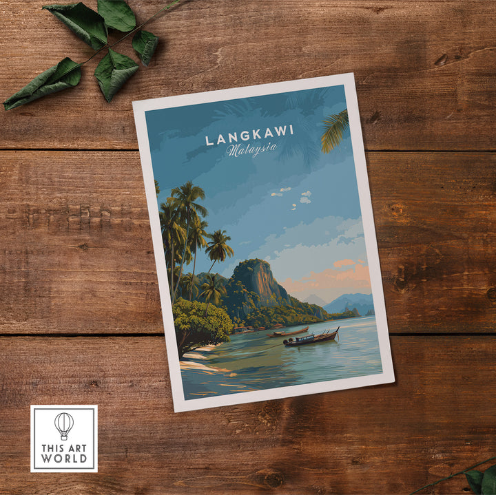 Langkawi Print | Southeast Asia Wall Decor featuring a serene coastal view and lush palm trees.