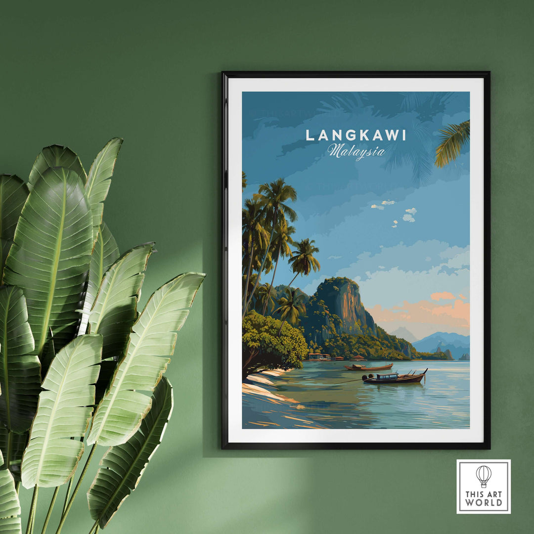 Langkawi Print | Southeast Asia Wall Decor featuring lush landscapes and coastal views in a framed print.