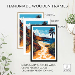 Lanzarote Canary Islands Spain Wall Art in handmade wooden frames: natural, white, black options.