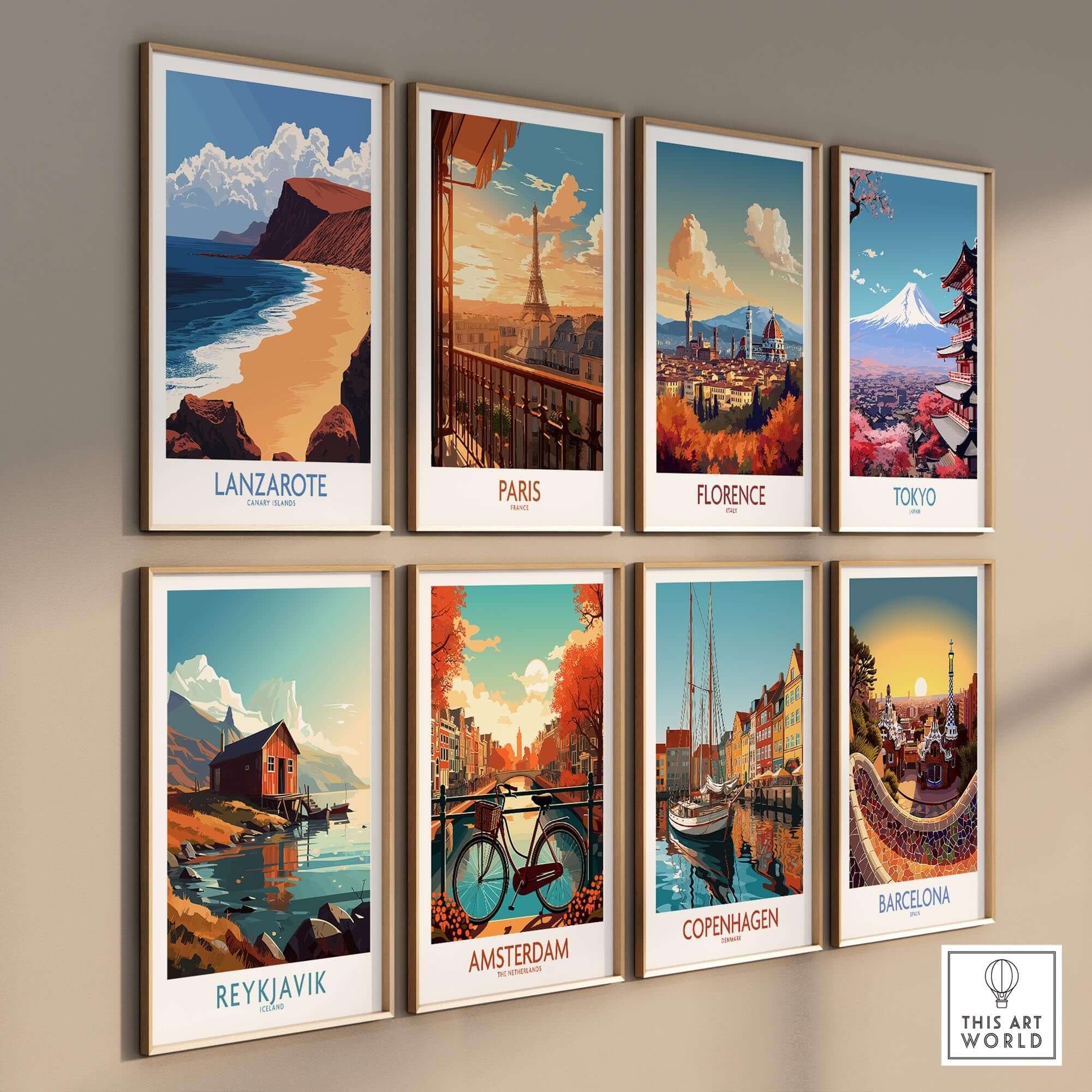 Lanzarote Poster Canary Islands Spain featuring stunning beach designs and travel-themed art prints.