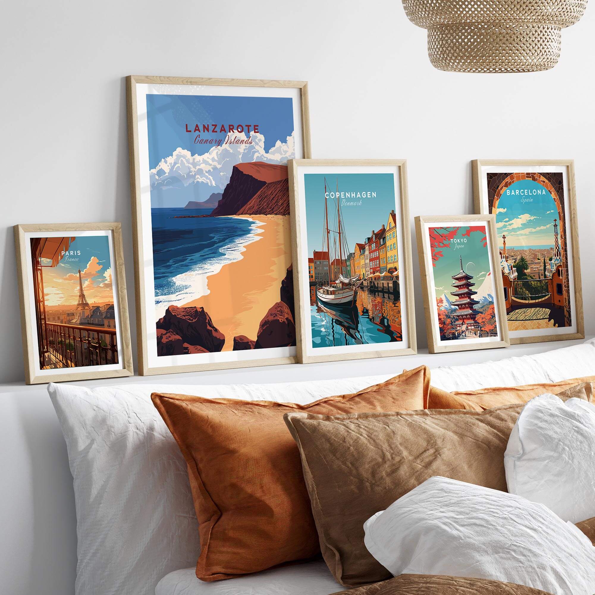Lanzarote Print Canary Islands Spain showcased in a stylish home decor setting with framed art prints.