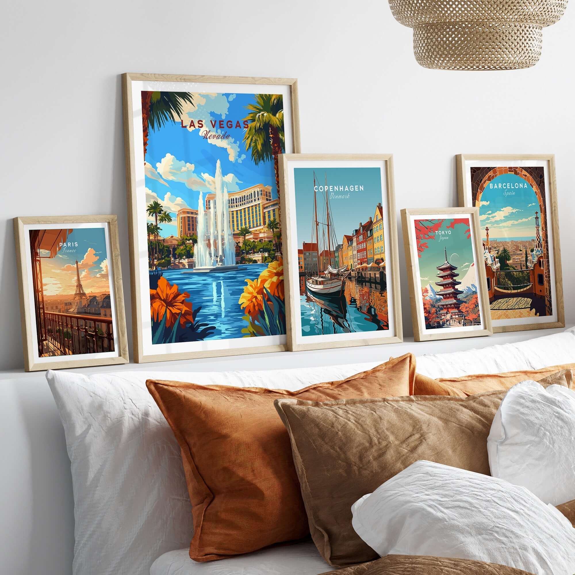 Las Vegas Wall Art showcasing vibrant cityscapes, perfect for home decor and travel enthusiasts.