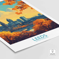 Leeds Wall Art Print - United Kingdom Travel Poster