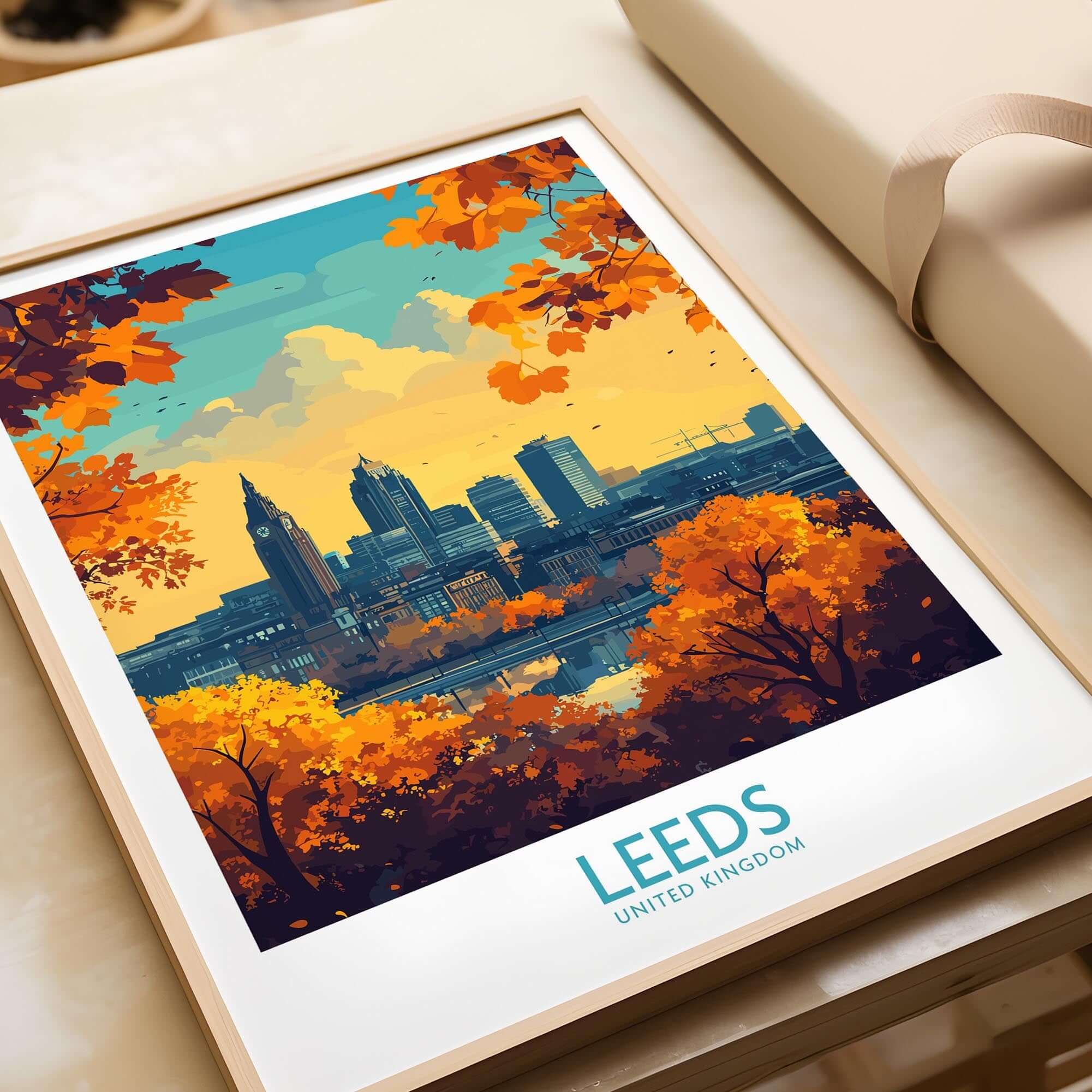 Leeds Wall Art Print - United Kingdom Travel Poster
