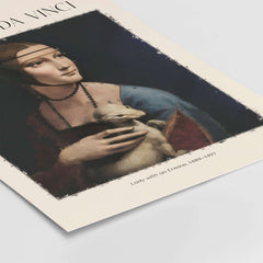 Leonardo da Vinci Art Print - Lady with an Ermine 1490 Cecilia Gallerani Portrait Art Print displayed prominently