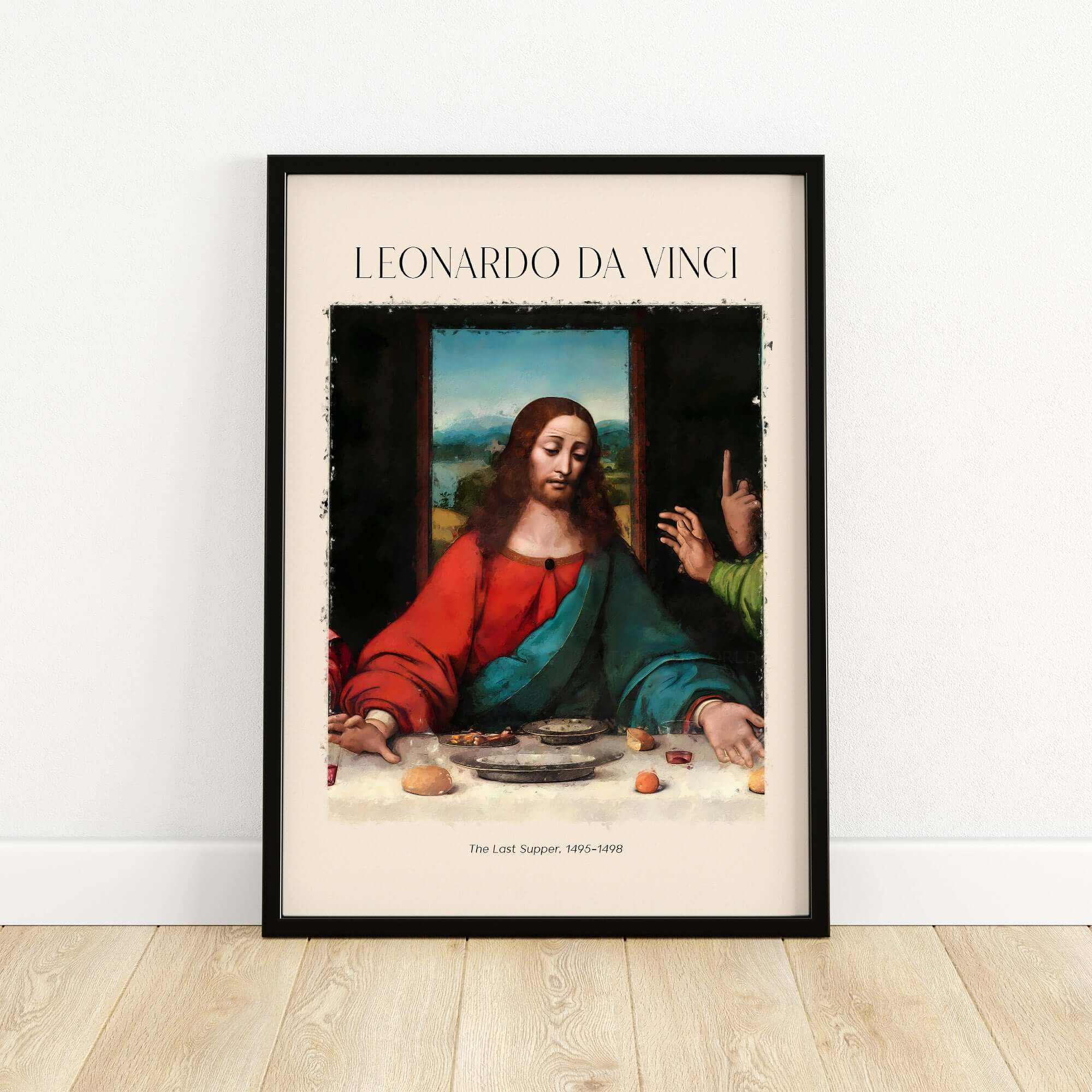 Leonardo da Vinci Art Print -  The Last Supper Detail Christ 1498 Renaissance Mural Art Print featuring Christ.