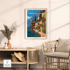 Limone sul Garda Print | Lake Garda Wall Decor showcased in a stylish, modern interior setting.