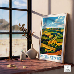 Lincolnshire Wolds Print showcasing the stunning landscape of Lincolnshire Wolds in a bright, modern frame.