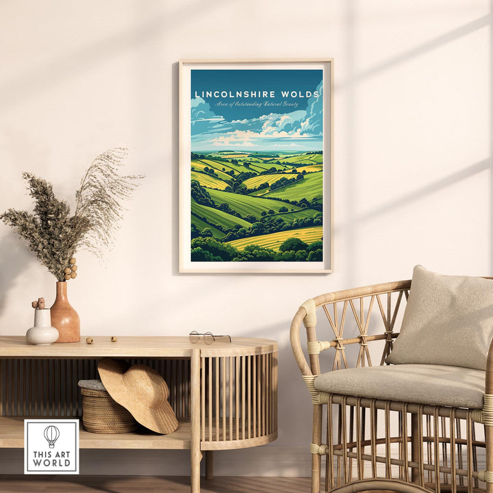 Lincolnshire Wolds Travel Print - Area of Outstanding Natural Beauty