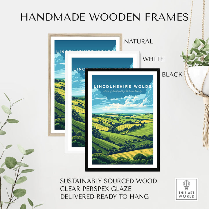 Lincolnshire Wolds Travel Print - Area of Outstanding Natural Beauty